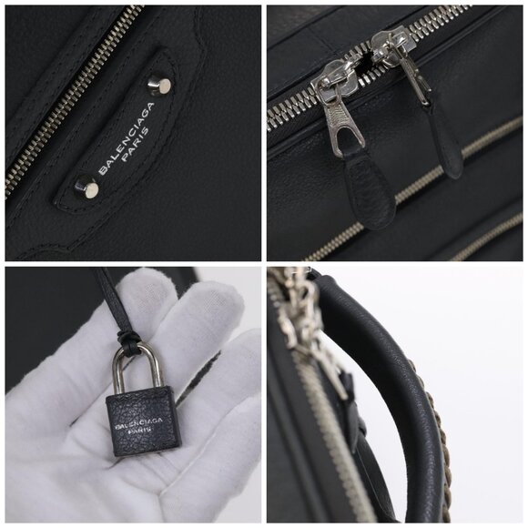 BALENCIAGA Carry case Leather Gray 235225 Auth ac3540 - Picture 14 of 15